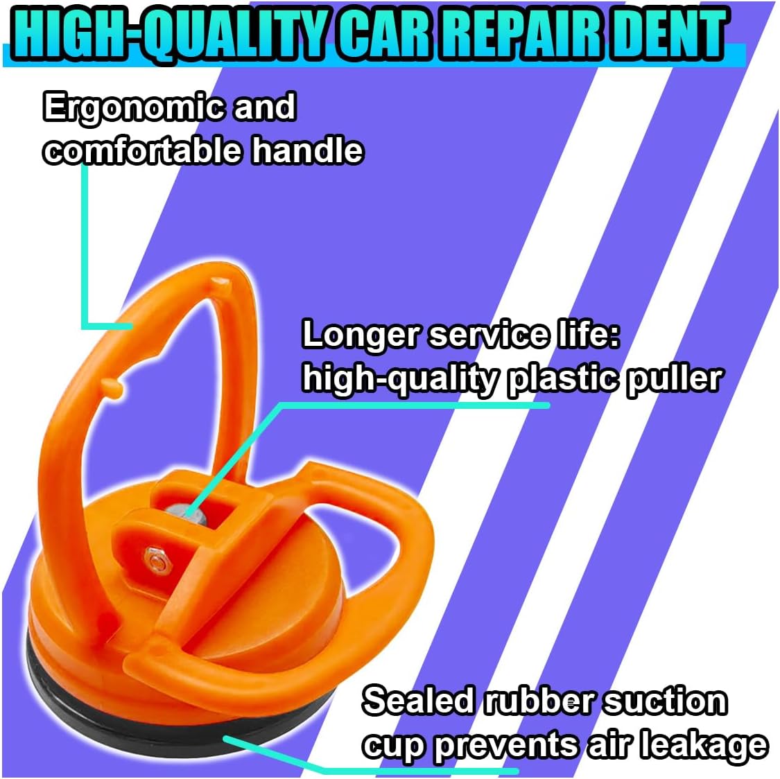 ZIMISI 2PCS Car Dent Puller, Suction Cup Dent Puller Kit with Handle Lifter, Car Dent Remover Tool, Vehicle Body Repair Tool for Glass and Tiles Lifting, and Objects Moving (Orange)