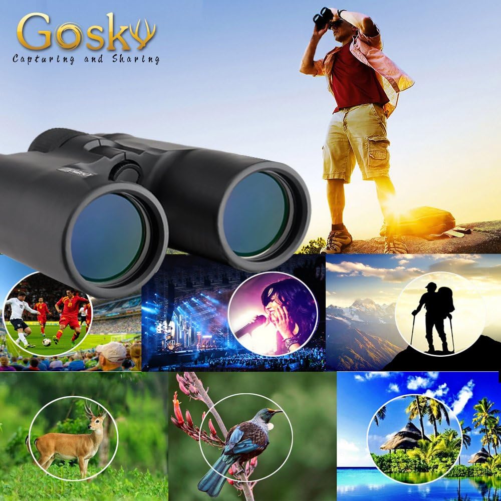 Free Shipping Offer Gosky 10x42 Roof Prism Binoculars for Adults, HD Professional Binoculars for Bird Watching Travel Stargazing Hunting Concerts Sports-BAK4 Prism FMC Lens-with Phone Mount Strap Carrying Bag