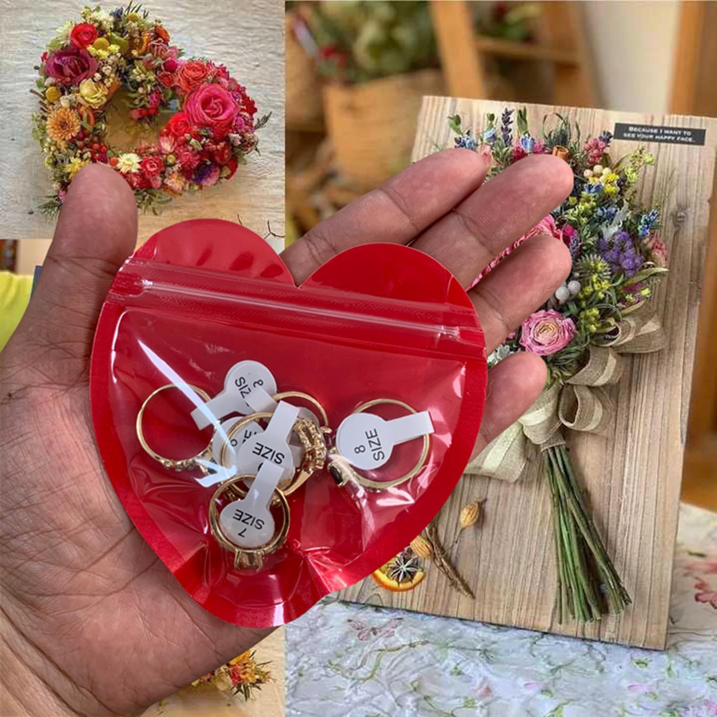 Fashion Wholesale Lots Bulk Rings Colorful Rhinestone Ring for Boutique Resale (5PCS) - Image 8