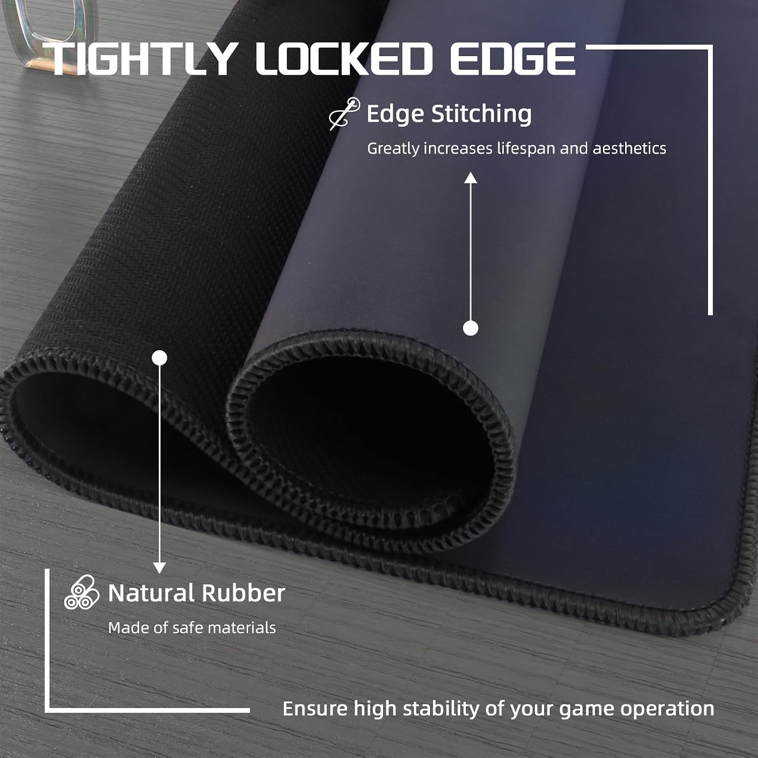 Attack Shark CM03 Gaming Mouse Pad with Rainbow Film Coating,Ultra-Smooth,Water-Resistant,Anti-Slip Rubber Base,4mm Thick Cushioning for Esports and Professional Gaming,Cool Touch&Easy to Clean-Gray