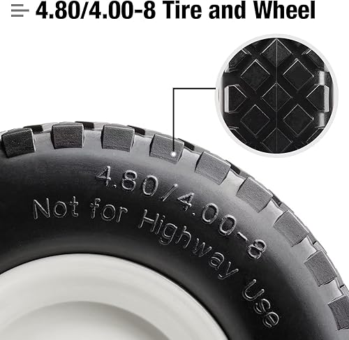 Miniatura 5 de Neumático sólido de poliuretano plano de 16 pulgadas, 4.804.00-8 pulgadas con rodamiento de bolas de 34 pulgadas, neumático universal para
