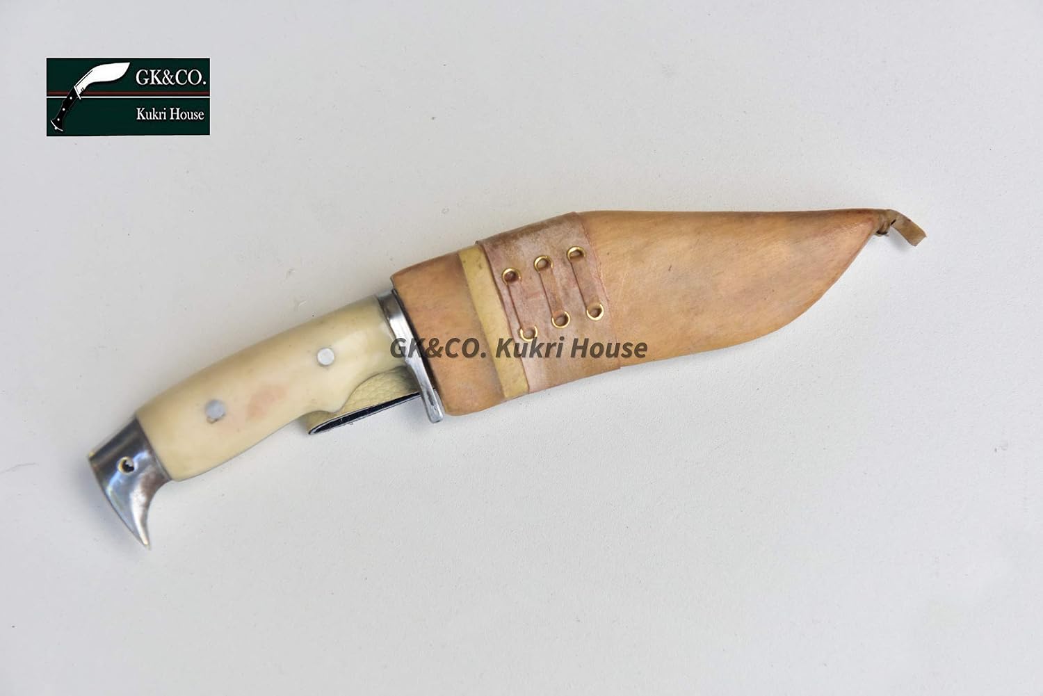 GK&CO. Kukri House Authentic Kukri/Khukuri 5 Inch Blade American Eagle Dragon Kukri-Full Tang Bone Handle, Leather Sheath Khukuri-Handmade in Nepal Imported