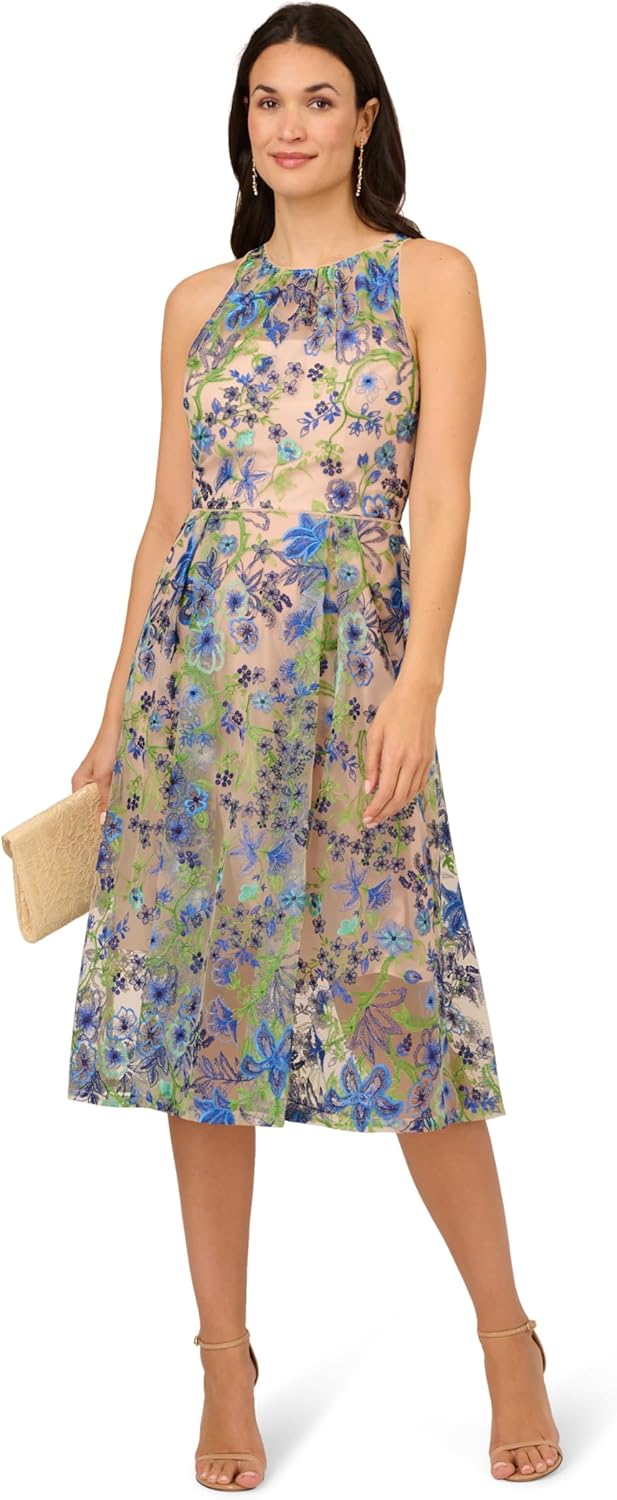 Adrianna Papell Womens Embroidered Fit and Flare - Image 4