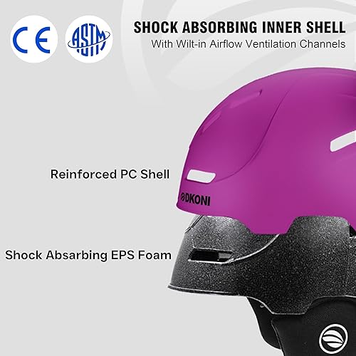 Miniatura 9 de Casco de esquí para adultos, casco de snowboard para hombres y mujeres jóvenes, casco de deportes de nieve certificado para esquí, snowboard