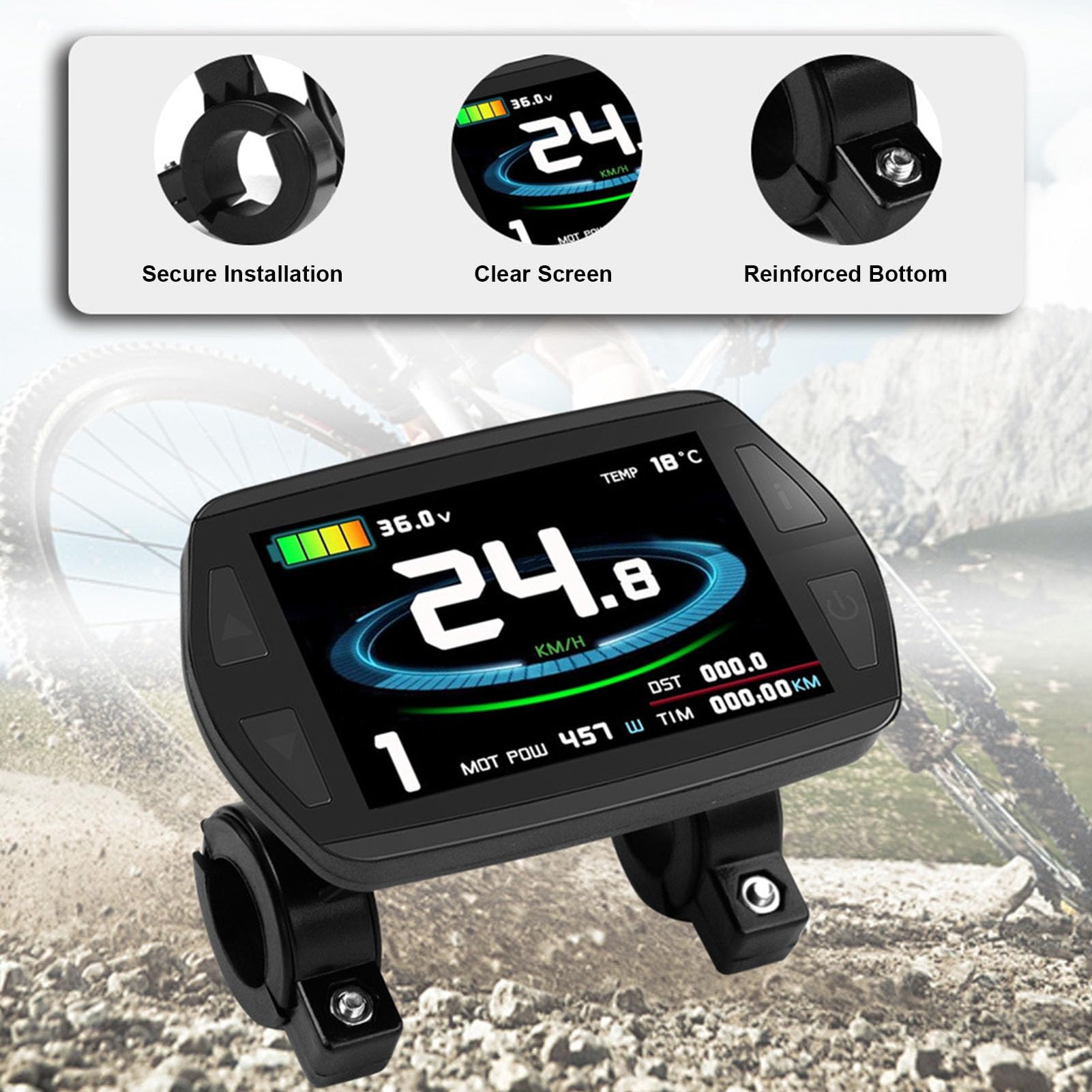 Sonew Cyfrowy Wskaźnik LCD do Rowerów Elektrycznych, 24V 36V 48V,