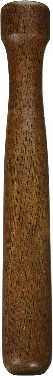 Winco Muddler de madera marrón de 8" - Lacado en nogal | Durabilidad duradera, mejora el sabor del cóctel, servicio de alimentos