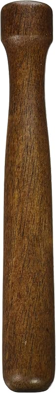 Winco Muddler de madera marrón de 8" - Lacado en nogal | Durabilidad duradera, mejora el sabor del cóctel, servicio de alimentos