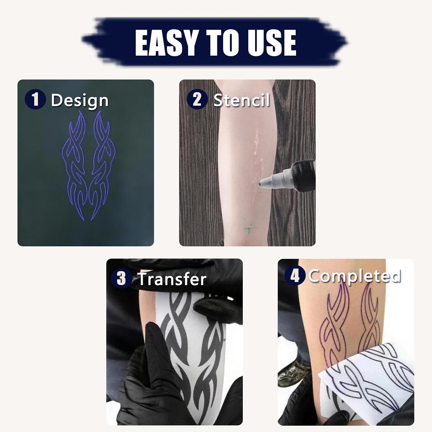 3MM Tattoo Practice Skin & Transfer Paper Kit 25Pcs