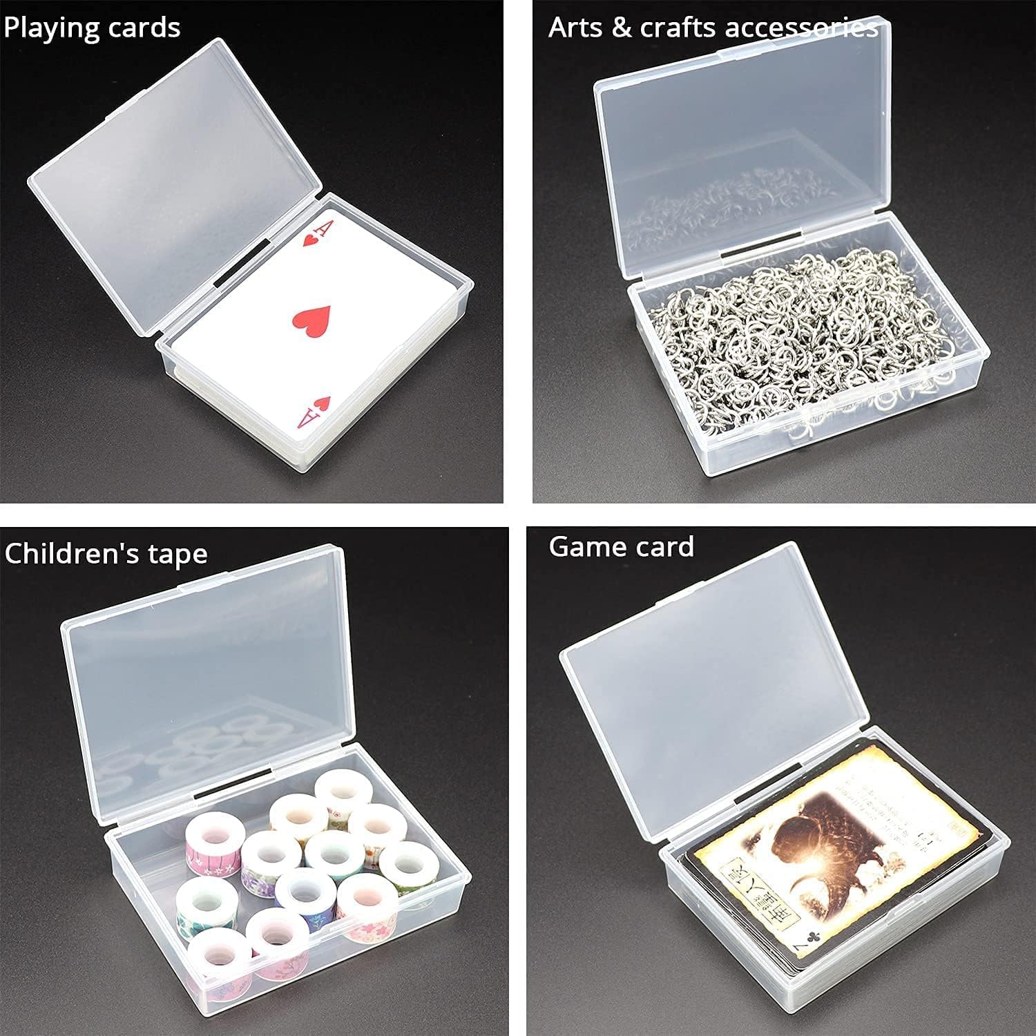 WAIZHIUA 8Pcs Playing Card Holder, 104x75x26mm Playing Card Box, Clear Trading Card Storage Box - Image 5