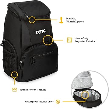 RTIC Lightweight Backpack Cooler Soft Insulated Portable Bag for Lunch, Beach, Drink, Beverage, Travel, Camping, Picnic, Car, Hiking,