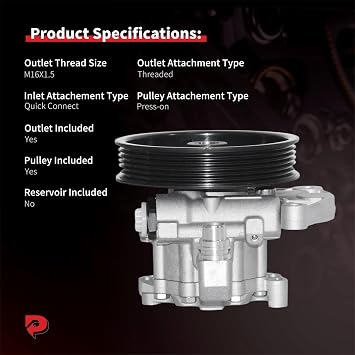 PHOBOOS Power Steering Pump Fit for Mercedes-Benz
