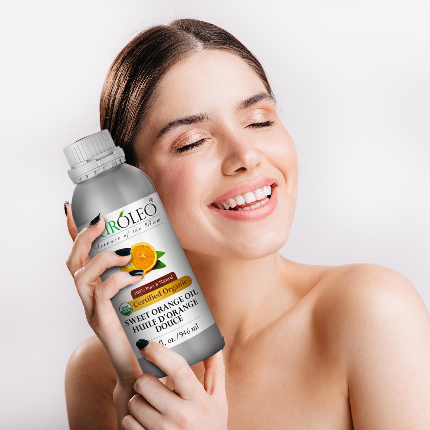 PUROLEO Organic Certified USDA Sweet Orange Essential Oil 32 Fl Oz/946 ML (Packed in Canada) – 100% Pure & Natural, Therapeutic Grade, Uplifting Citrus Aroma for Aromatherapy, Diffuser, Massage