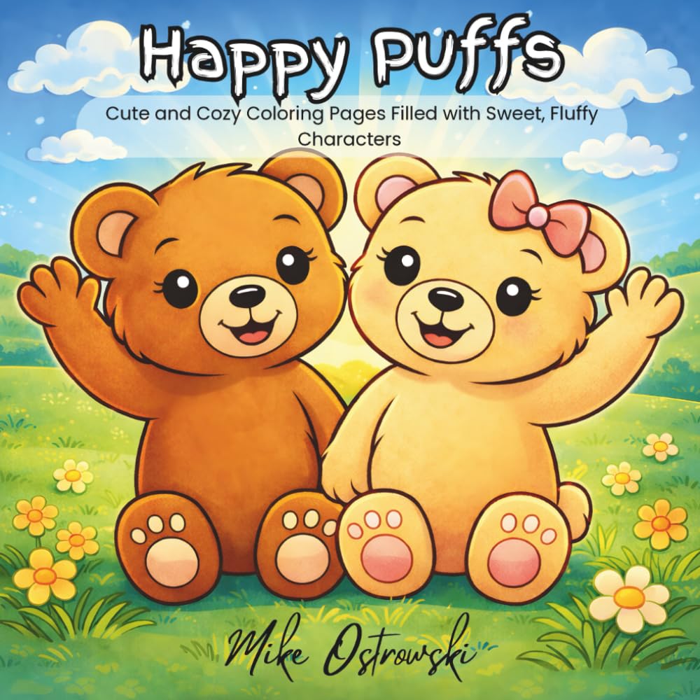 Happy Puffs: Cute and Cozy Coloring Pages Filled with Sweet, Fluffy Characters