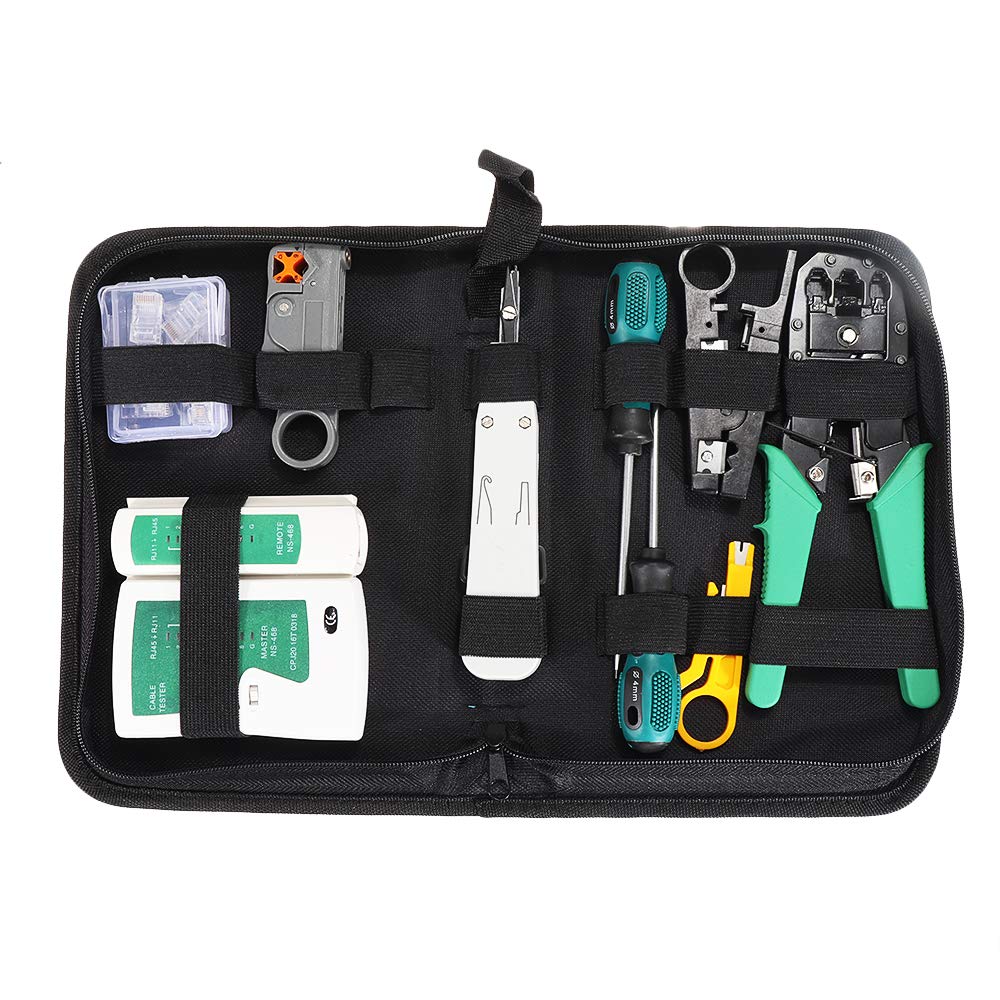 CCChaRLes Kit De Réparation De Réseau 2Kt-2170 Testeur De Câble De Réseau Test Pince Coupante Combinaison Manuelle Ensemble D'Outils De Quincaillerie