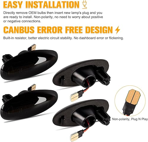 Miniatura 4 de Gempro Luces LED blancas de doble guardabarros laterales para Chevy Silverado GMC Sierra 2500 3500 2001-2014 con doble rueda trasera, luz ahumada, 4