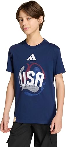 adidas Unisex-Kids FIFA World Cup 2026 T-Shirt, USA/Team Navy Blue, Small