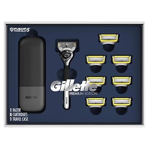 Gillette ProGlide Shield Premium Edition Razors for Men 1 Gillette Razor 8 ProShield Razor Blade Refills 1 Travel