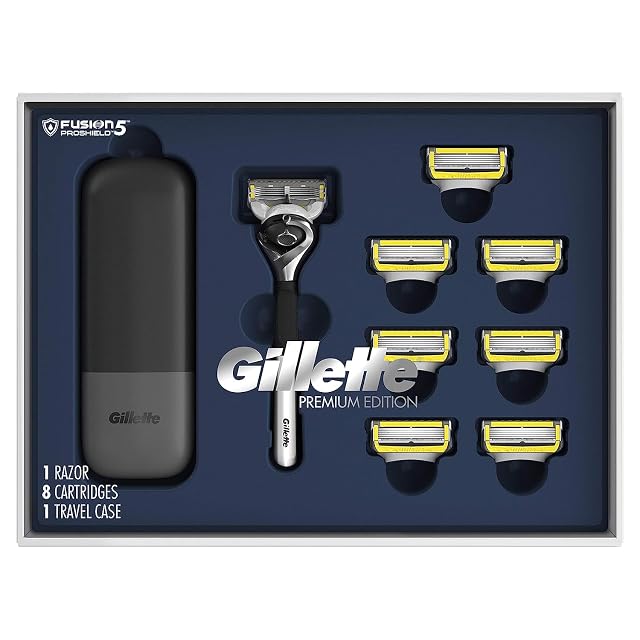 Gillette ProGlide Shield Premium Edition Razors for Men 1 Gillette Razor 8 ProShield Razor Blade Refills 1 Travel