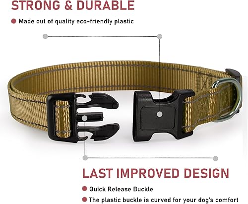 Vista 35 de Collar reflectante con hebilla para perro, ajustable, collares de seguridad de nailon para perros pequeños, medianos y grandes, color naranja