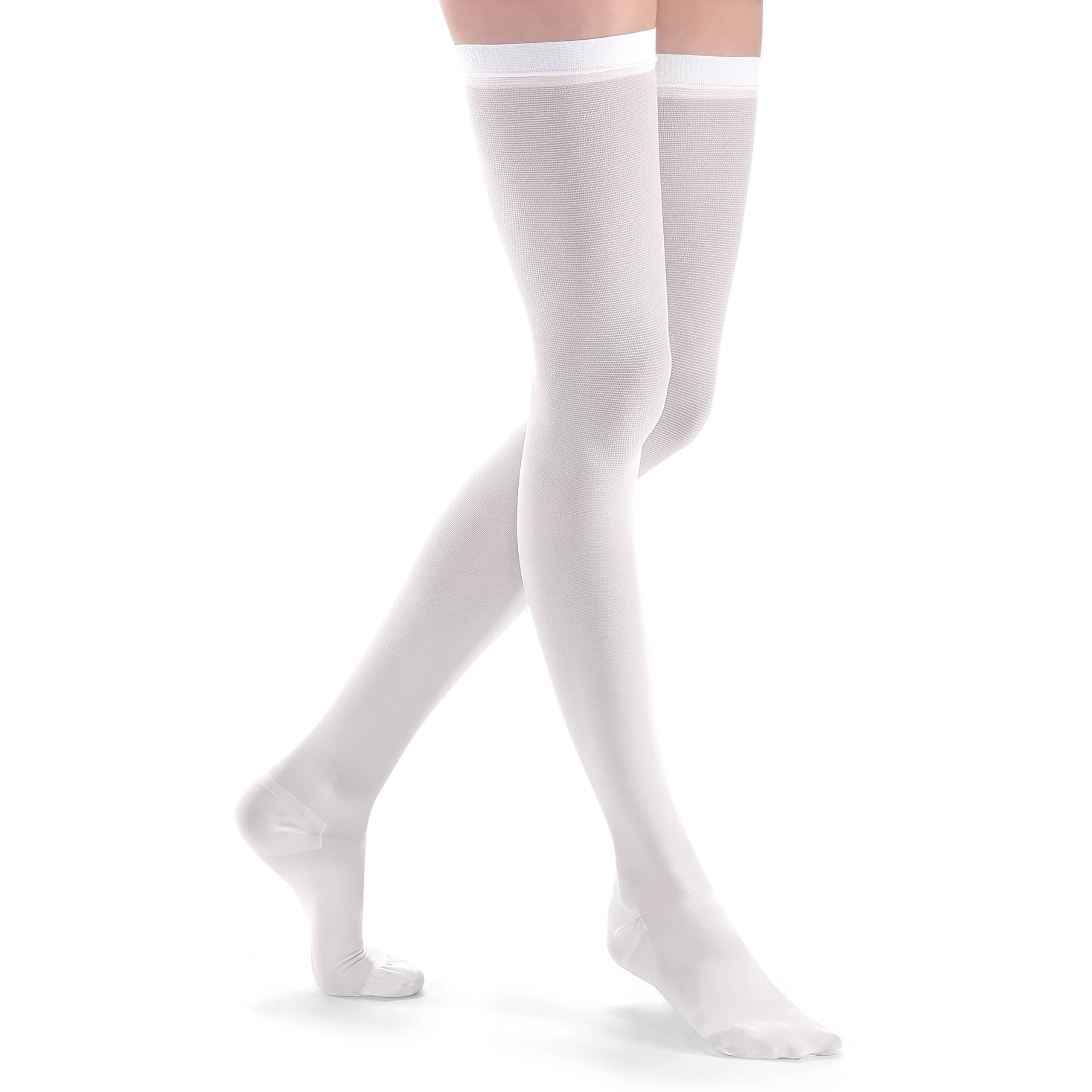 REVÉE Calze Autoreggenti Unisex a Compressione Graduata, Calze Antitrombo Post-Operatorie mirata alla coscia, con Foro d’Ispezione, Elastiche e Compressive