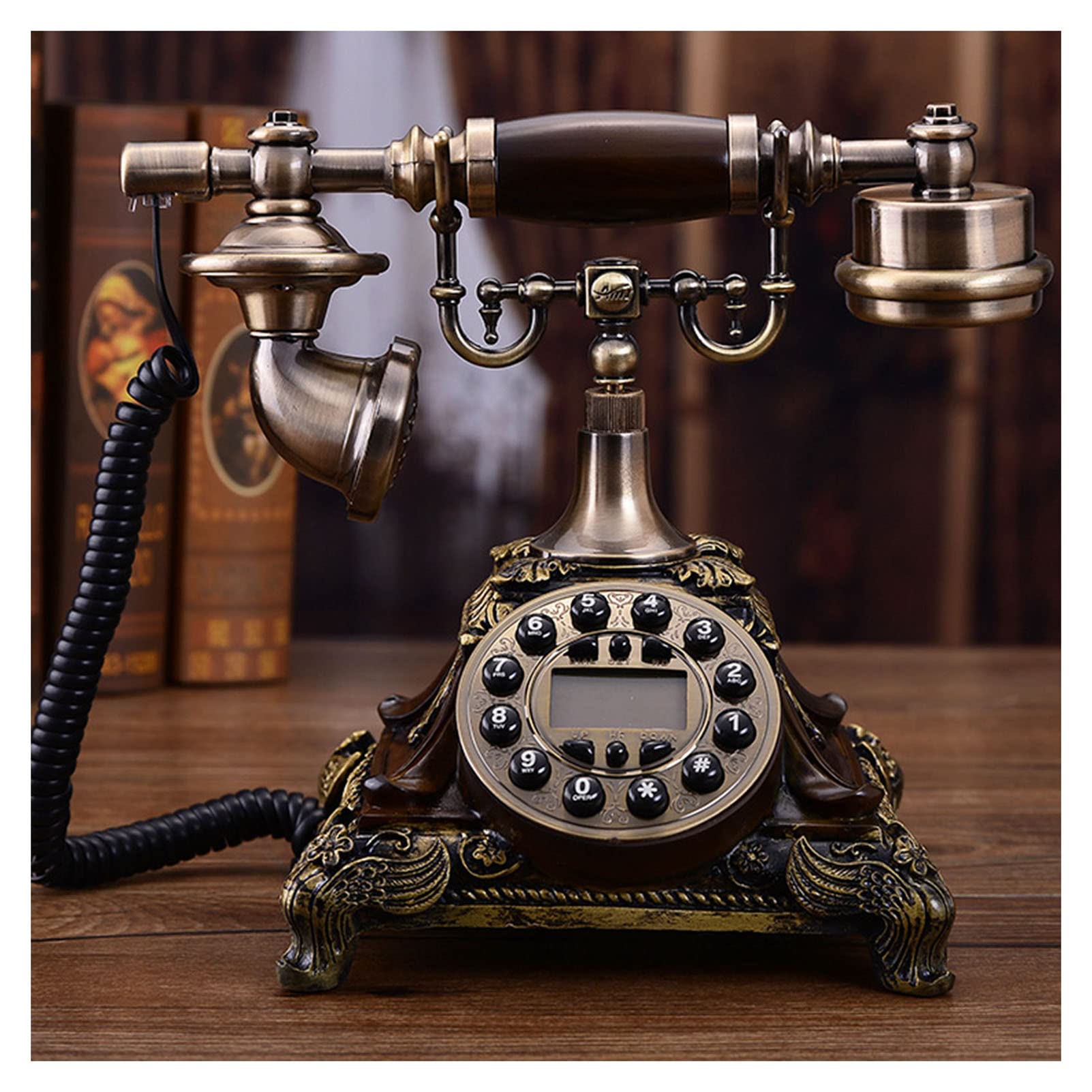 Téléphone vintage marron en version filaire pour une décoration d'exception