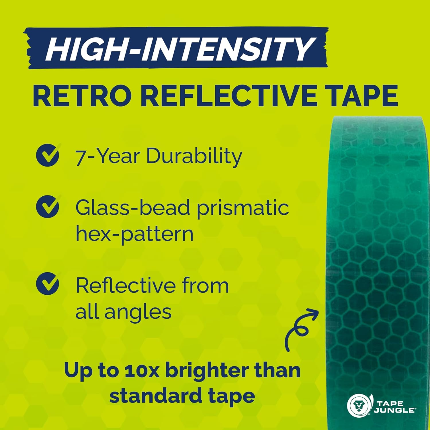 High Intensity Retro Reflective Tape (HXREF) [4 Rolls] 1" (25mm) x 10 yds Green
