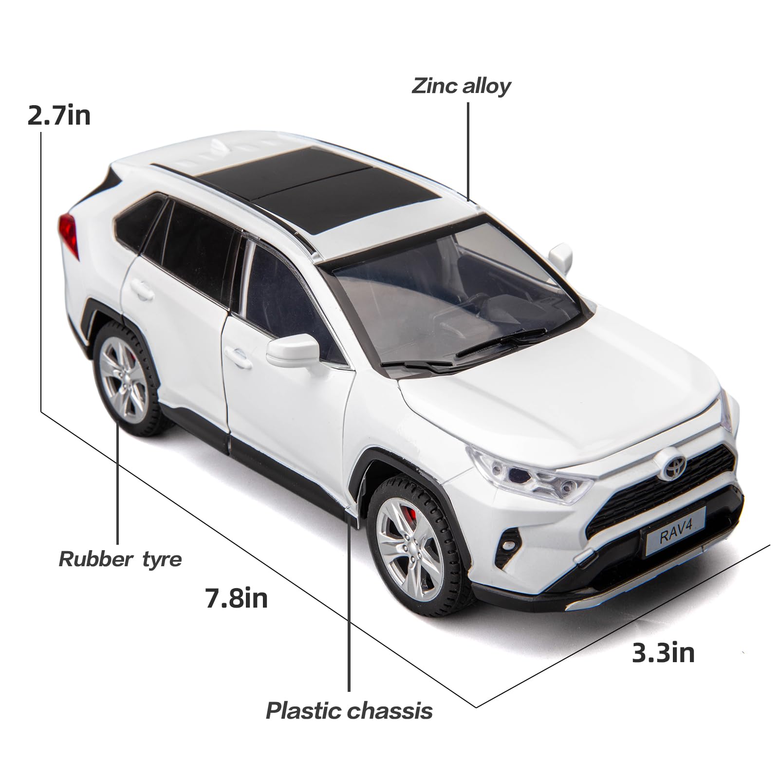 Amazon.com: BDTCTK 1/24 Compatible for RAV4 Model Car, Zinc Alloy