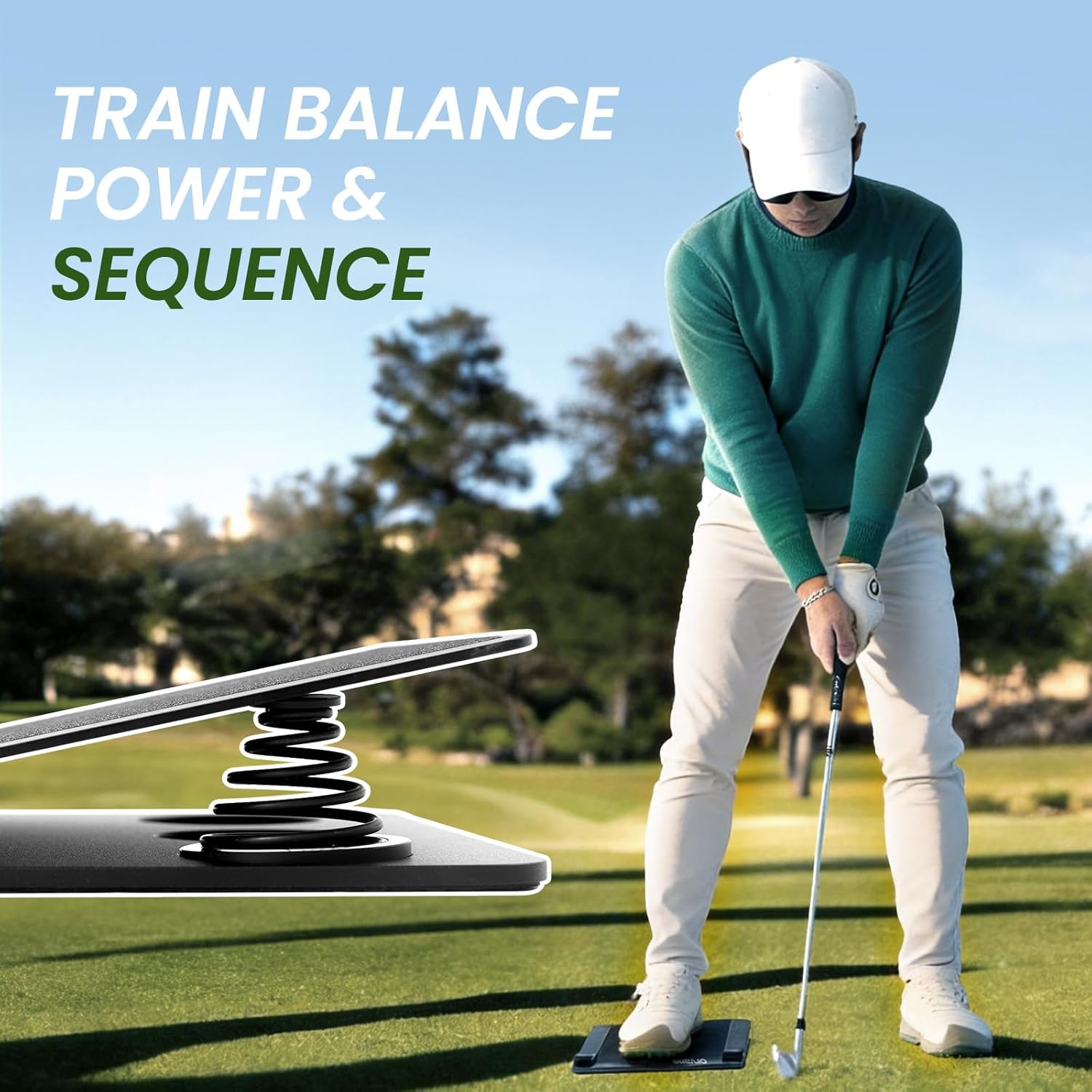 Golf Pressure Plate Training Aid,Weight Shift Balance Board,Improve Swing Speed,Power & Correct Sequence,Golf Swing Tempo Teaching Tool for Indoor/Outdoor Practice & Drills