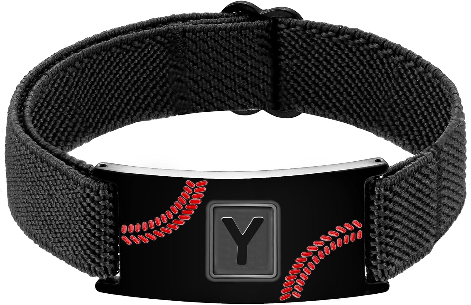 Easter Basket Stuffers - Baseball Initial A-Z Bracelet for Boys Men, Stainless Steel Personalized Baseball Gift for Men, Adjustable band Letter Bracelets Birthday Jewelry Gifts for Him