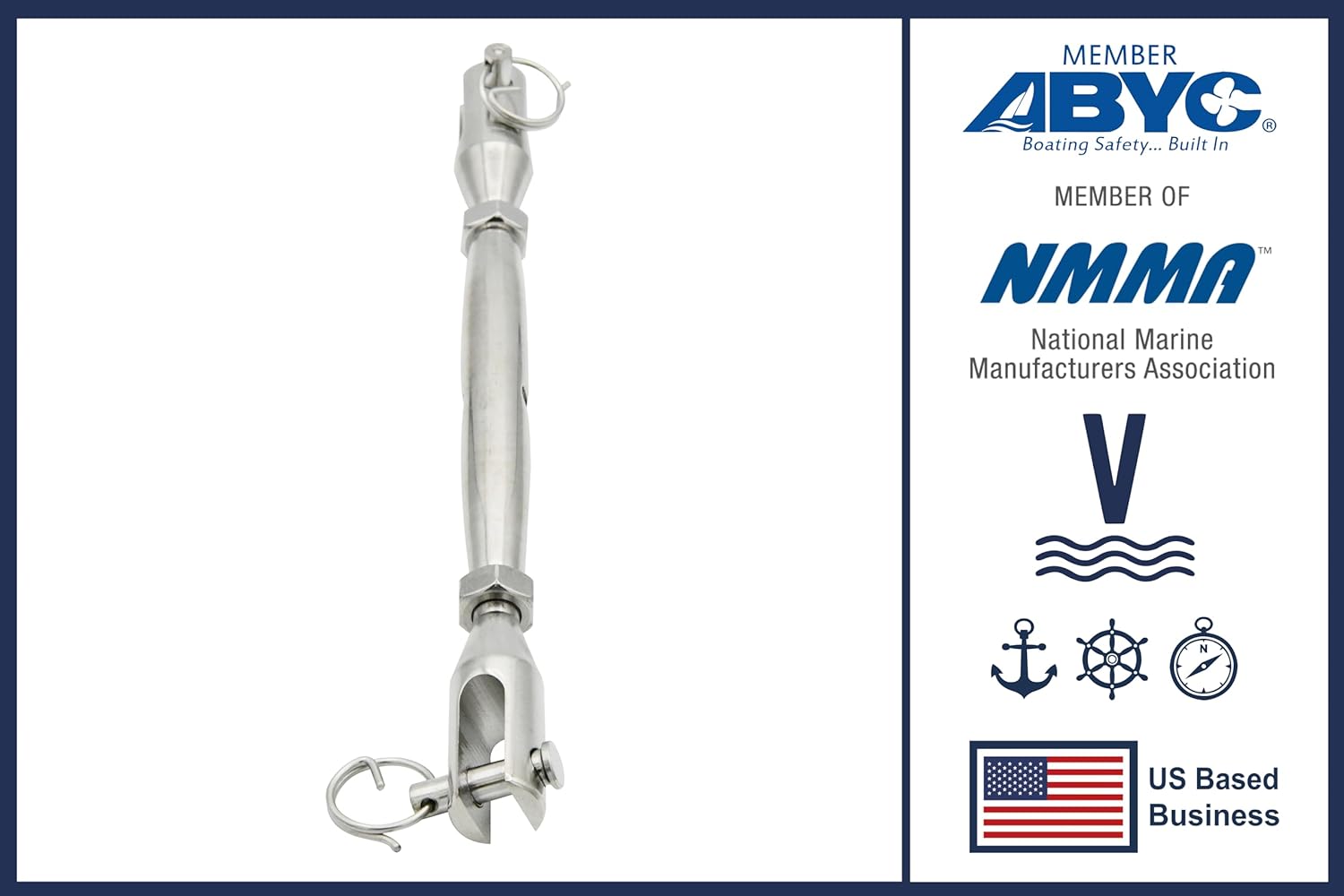 Vinland Marine Turnbuckle Ø1/5"~3/8" (M5~M10), 316 Stainless Steel Sailboat Hardware, Heavy Duty Sailboat Rigging, Jaw and Jaw Turnbuckles for Cables Wire, turnbuckle 1/4 turnbuckle tensioner
