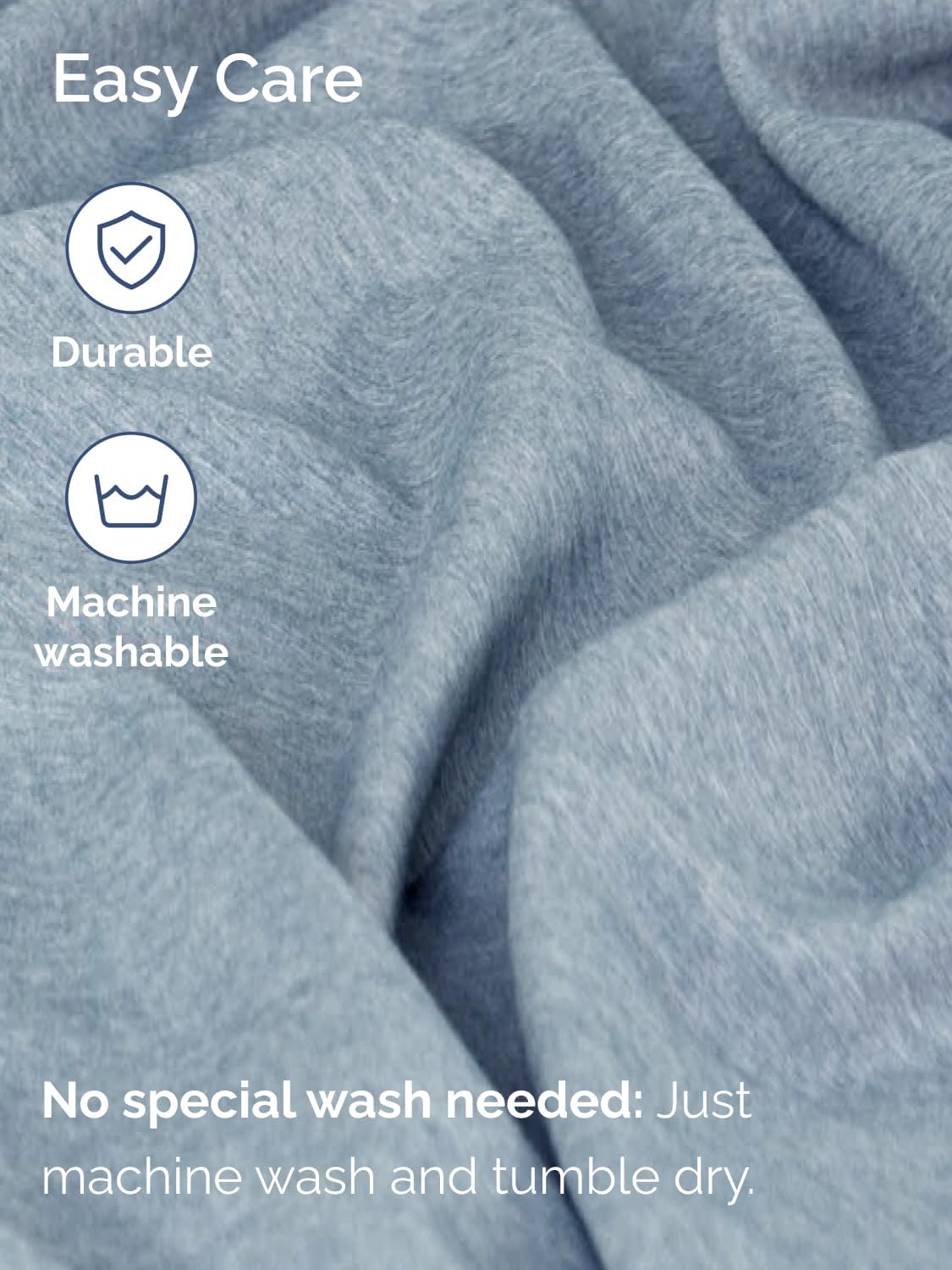 Extra Deep Twin Fitted Sheet - Hotel Luxury Single Fitted Sheet Only - Easily Fits 18 inch to 24 inch Mattress - Ultra Soft, Wrinkle Free with Extra Deep Pockets - Breathable & Comfy - Heathered Blue thumbnail