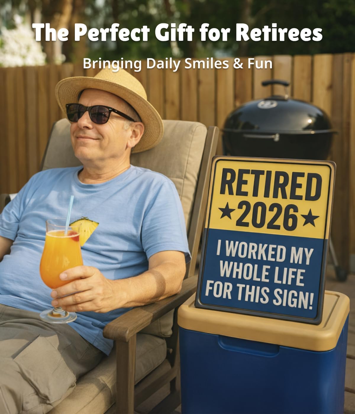 Retired 2026 Sign – Retirement Gifts 2026, Funny Retirement Gift for Men or Women, Best Retirement Gifts for Men, Funny Retirement Wall Décor and Party Decoration, Aluminum Sign Keepsake, 11×8.3 Inch
