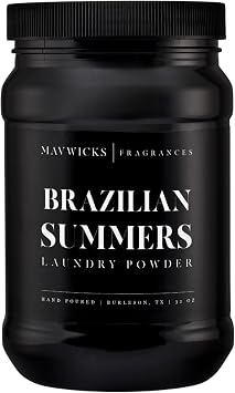 Mavwicks - Luxury Laundry Detergent Powder Brazilian Summers 32 Oz Concentrated for Tough Stains and Odors, For All Washing machine types Gentle on Fabrics