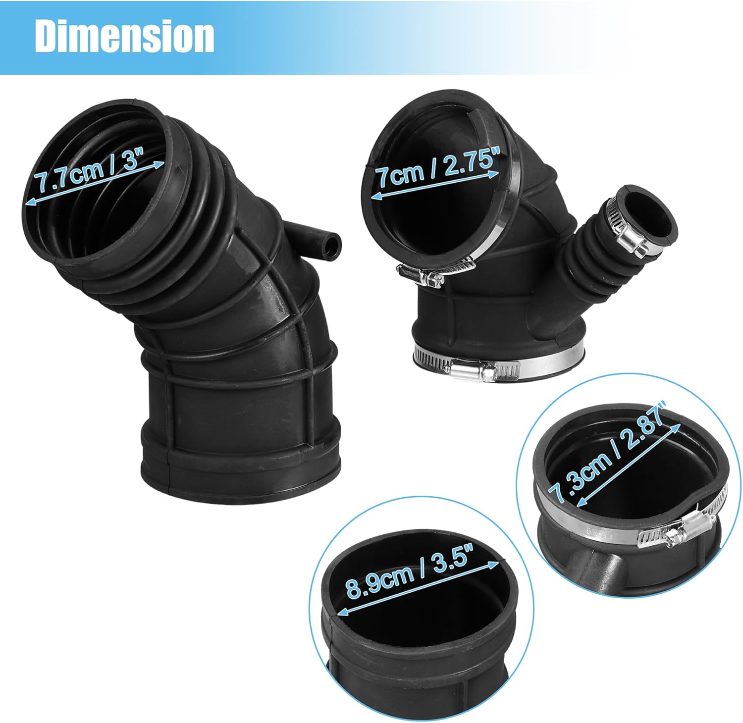 uxcell 1 Set Car Air Intake Hose Tube for BMW 330Xi 2001-2005 for BMW Z3 L6 3.0L 2001-2002 No.13541438759