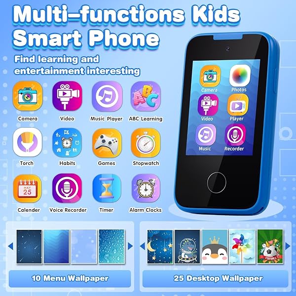 Kids Smart Phone Gifts for Boys Girls Age 5 6 7 8