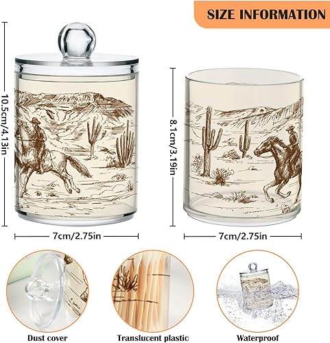 Vista 33 de Paquete de 2 recipientes de almacenamiento de mármol turquesa para baño, juego de tarros de boticario de plástico acrílico, organizador