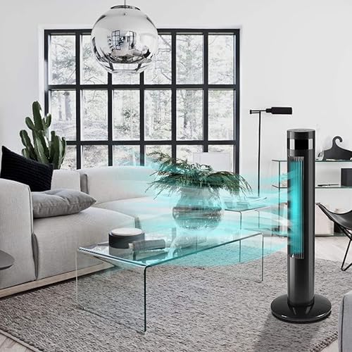 Miniatura 28 de Antarctic Star Ventilador de torre portátil eléctrico oscilante, ventilador silencioso de refrigeración con control remoto sin aspas. Ventiladores