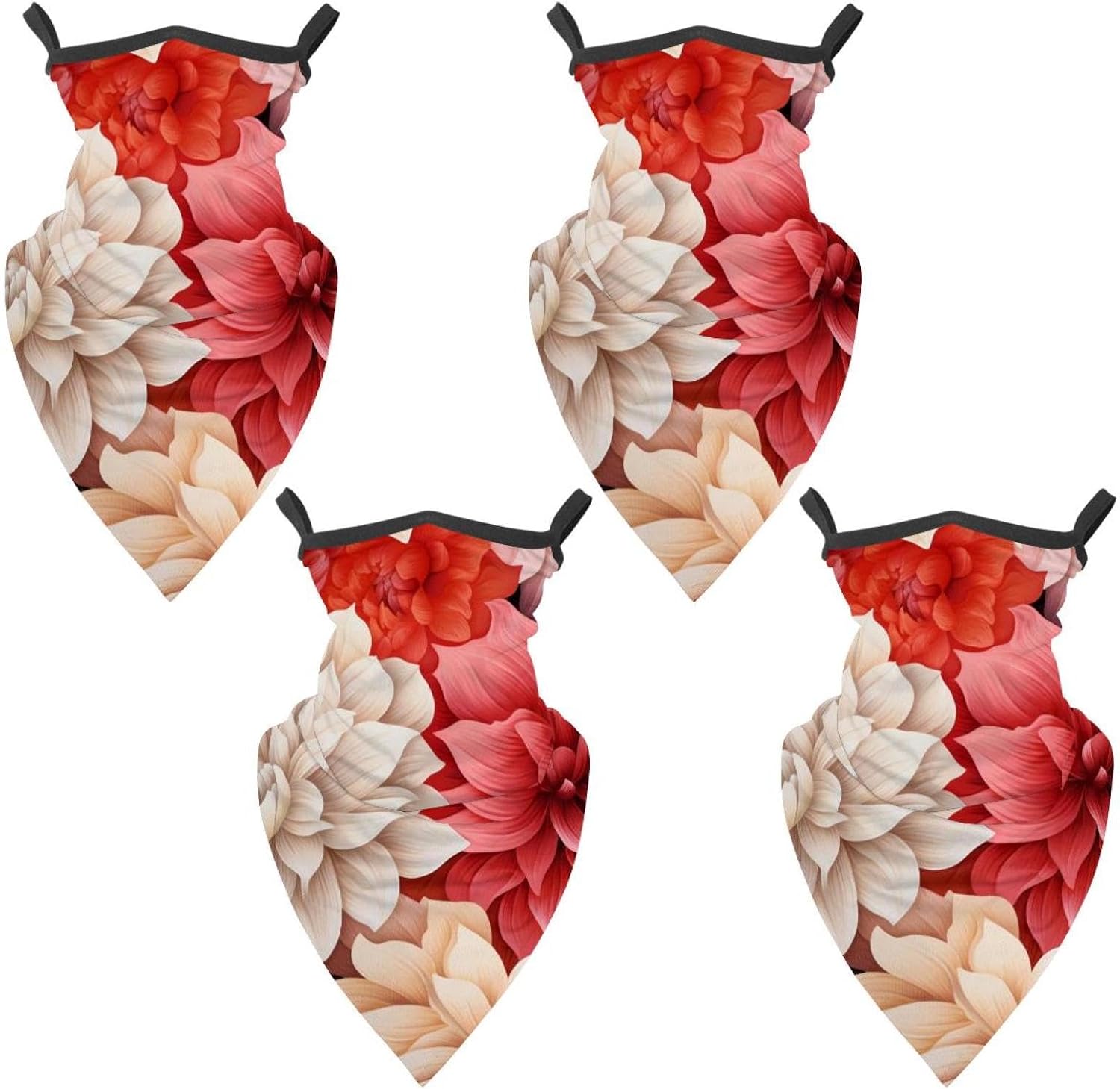4 Pieces Summer UV Protection Cooling Neck Gaiter Face Clothing Neck Gaiter Mask Scarf Sunscreen Breathable Bandana, Rose