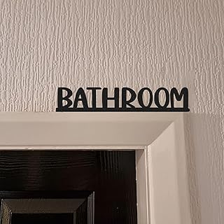 Bathroom Door Topper, Wooden Black Over The Door Sign, Minimalist Bathroom Sign, Home Decor, 11.14 x 2.32 inches