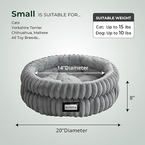Miniatura 5 de BALANCE Cama para gatos, cama para gatitos, camas redondas lavables para gatos de interior, cama de felpa súper suave de piel sintética para