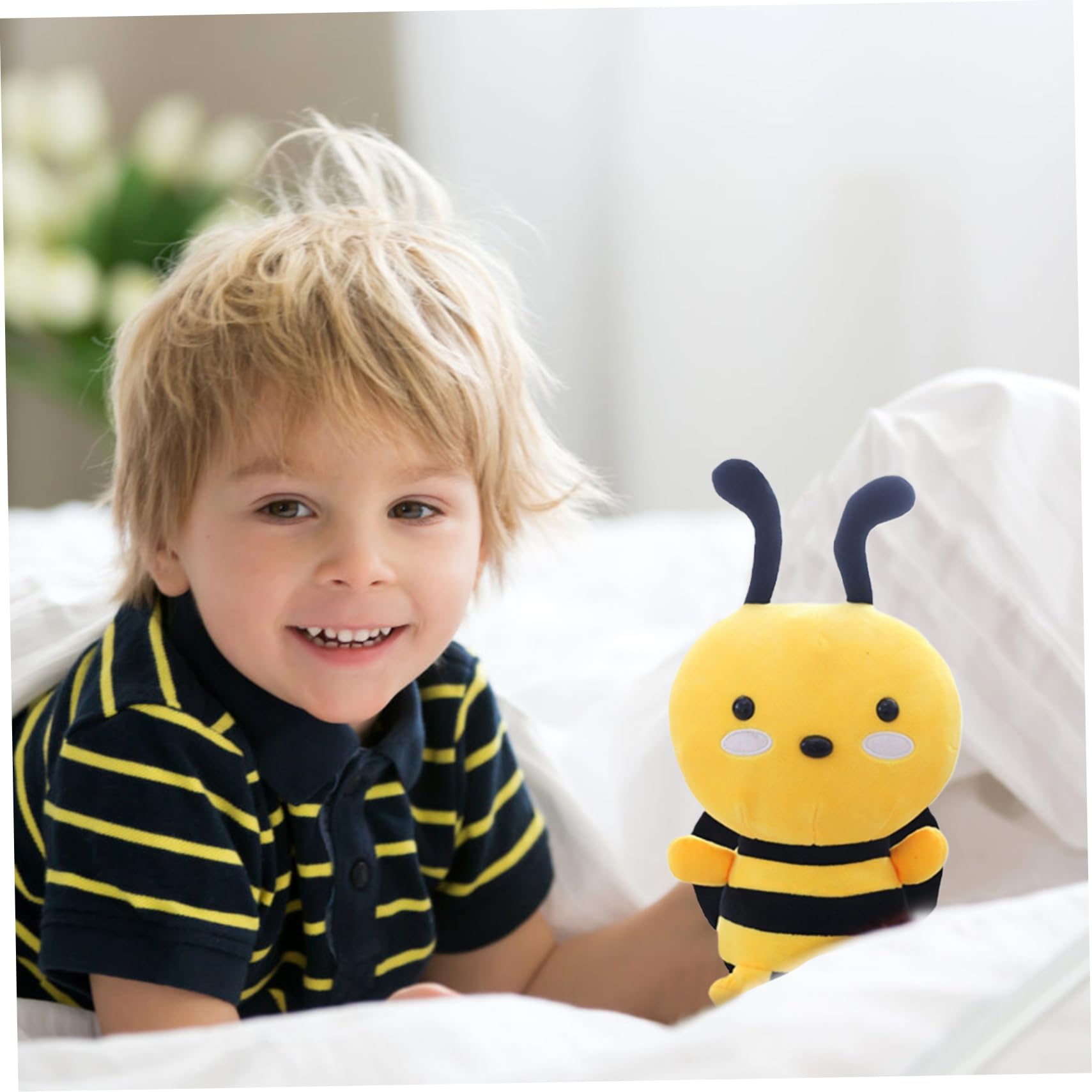 Dron de peluche de abejorro peludo, juguete de peluche de abeja, muñeco