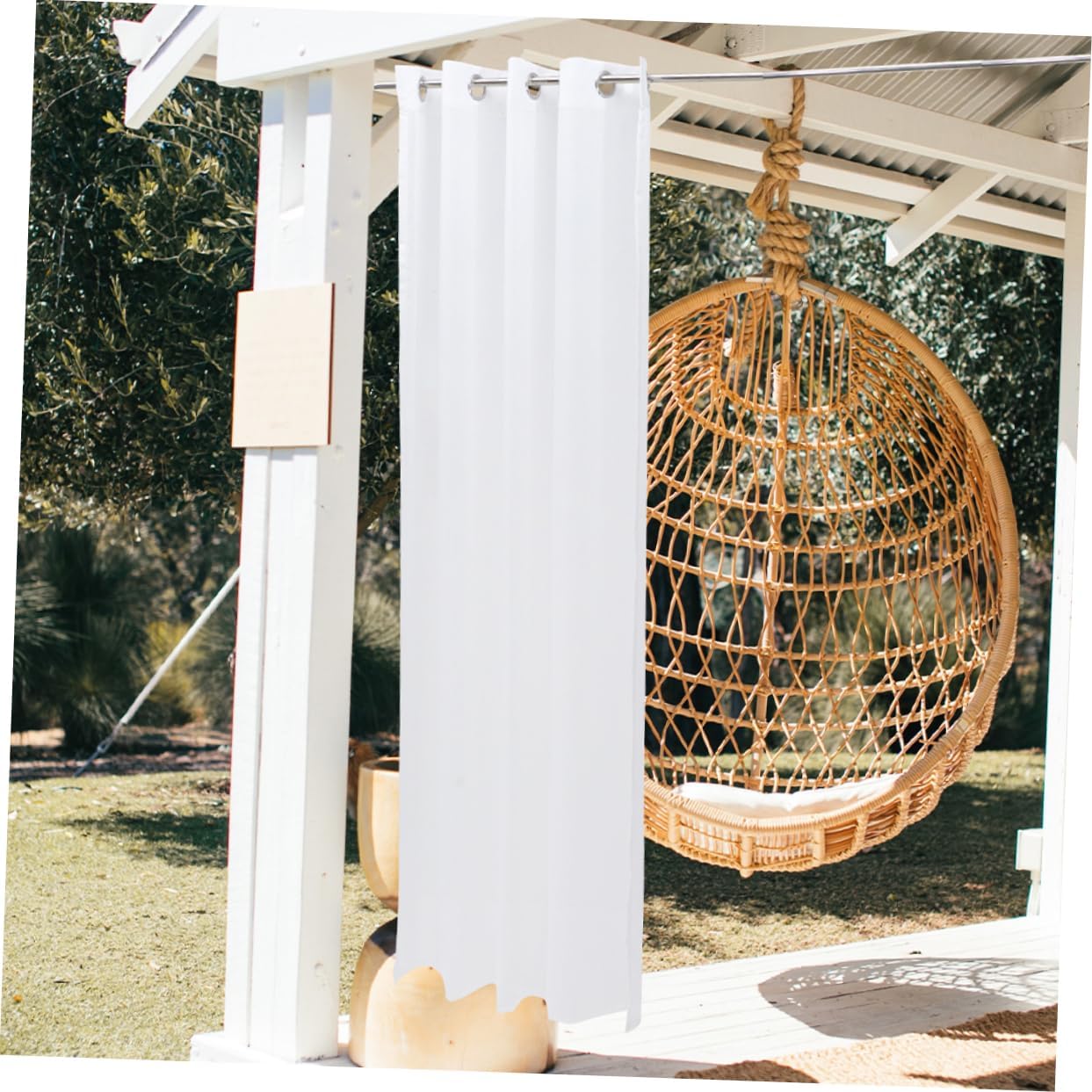 MAGICLULU 2Pcs Solid Color Outdoor Privacy Curtain Polyester Pavilion Drapes for Garden Patio and Balcony Elegant Sun Protection for Various Spaces