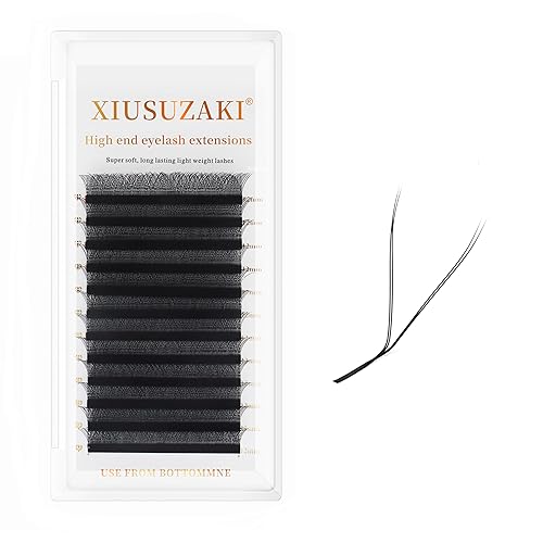 Miniatura 52 de Extensiones de pestañas marrones 4D en forma de W, Extensiones de pestañas de 0.07 mm de grosor, rizado D, 8 mm, Extensiones de pestañas