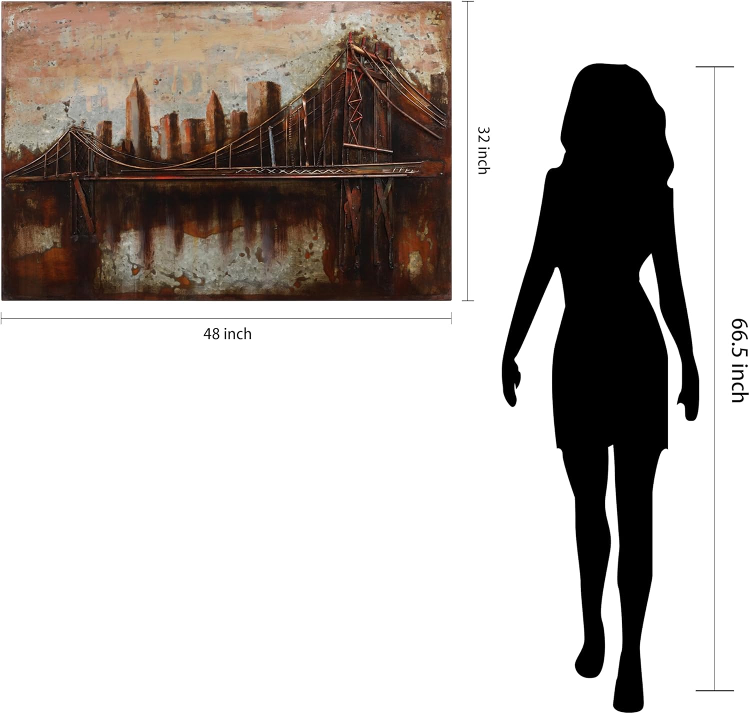 Empire Art Direct Bridgescape Mixed Media Hand Painted Iron Wall Sculpture by Primo Empire Art Direct Bridgescape Mixed Media Hand Painted Iron Wall Sculpture by Primo