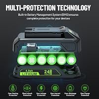 ASUNCELL 24V 4.0Ah Li-Ion Akkumulátor Csomag (2db) - Greenworks Szerszámokhoz Kompatibilis Pótakkumulátor, LED Töltöttségjelzővel 4