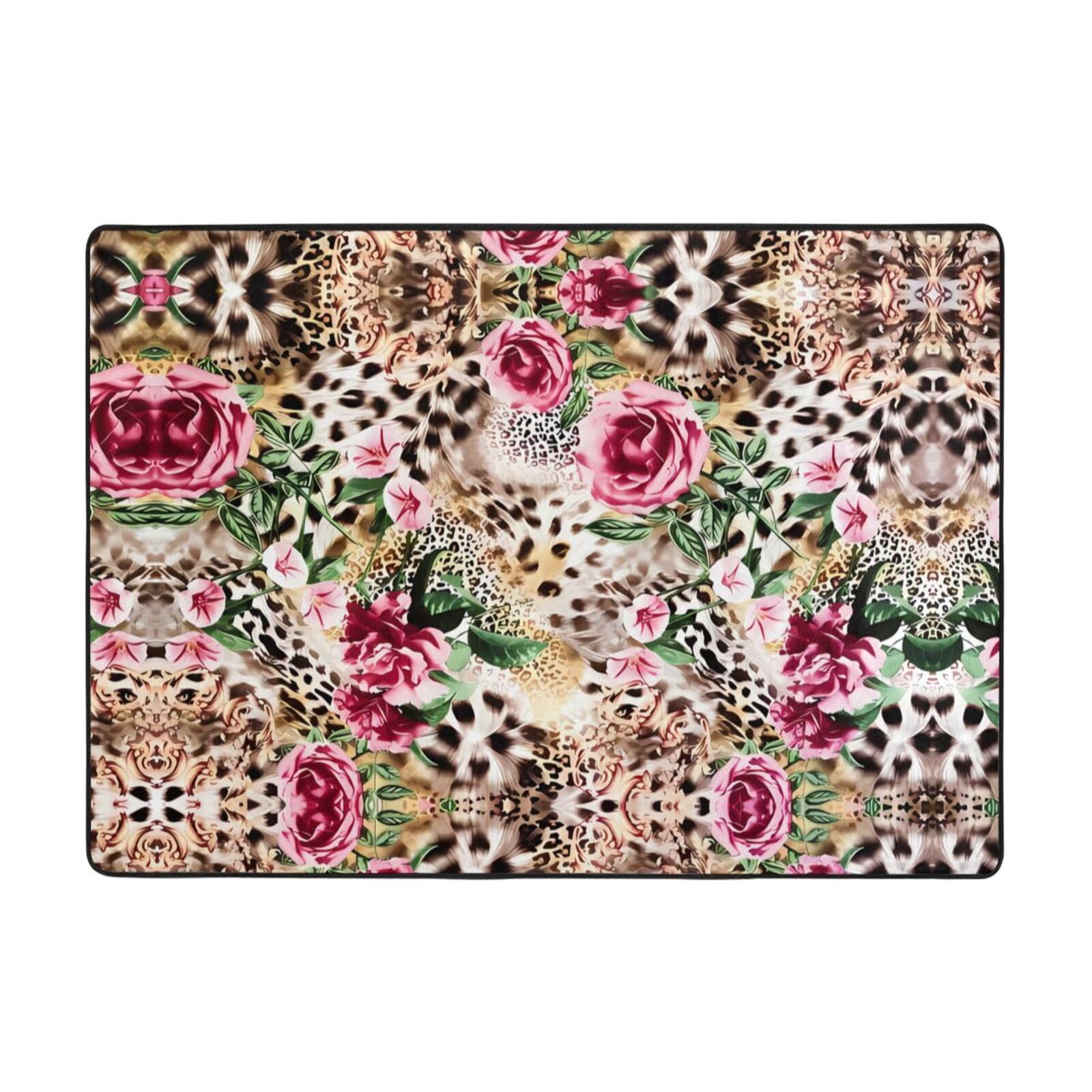 Alfombra de piel sintética de diseño exclusivo leopardo rosa tacto mullido premium HJFCZH