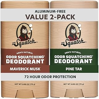 Natural Men’s Deodorant – Aluminum Free Natural Deodorant Men with Charcoal & Postbiotics for 72-Hour Odor Protection – Maverick Musk + Pine Tar, 2.65oz Stick (2-Pack)