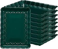 Vista 26 de Plasticpro - Bandejas de plástico para servir, rectangulares, 9 x 13 pulgadas, plato desechable para fiesta, 4 bandejas negras
