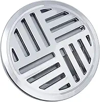 Ralo Anti Inseto 10x10 cm Redondo com Fechamento Automático ABS Cromado para Banheiro e Lavatório