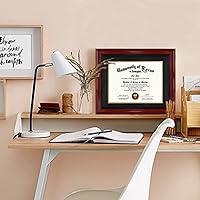 Vista 7 de GMFrames Marco para diploma de 8.5x11 con tapete o para mostrar certificados de 11x14 sin tapete, madera maciza, acabado en cerezo con intrincado